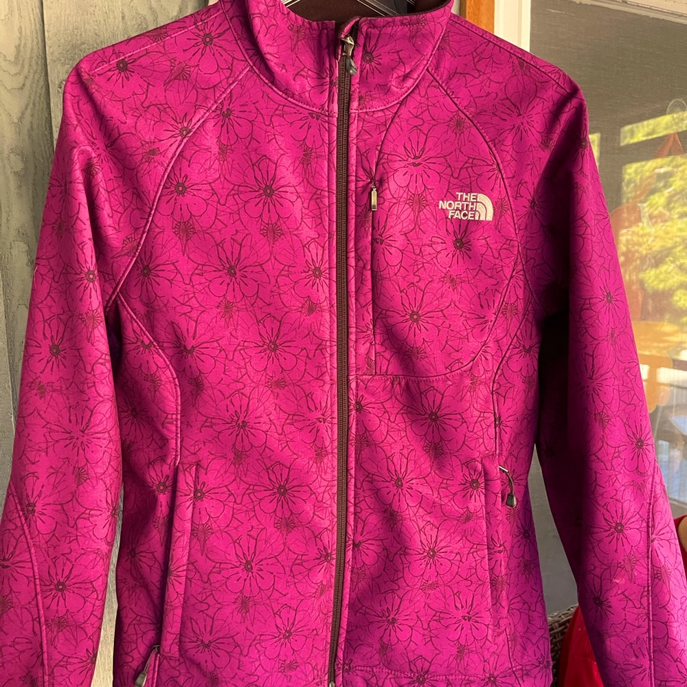 The North Face Bionic Jacket in a beautiful purple and subdued flower print.